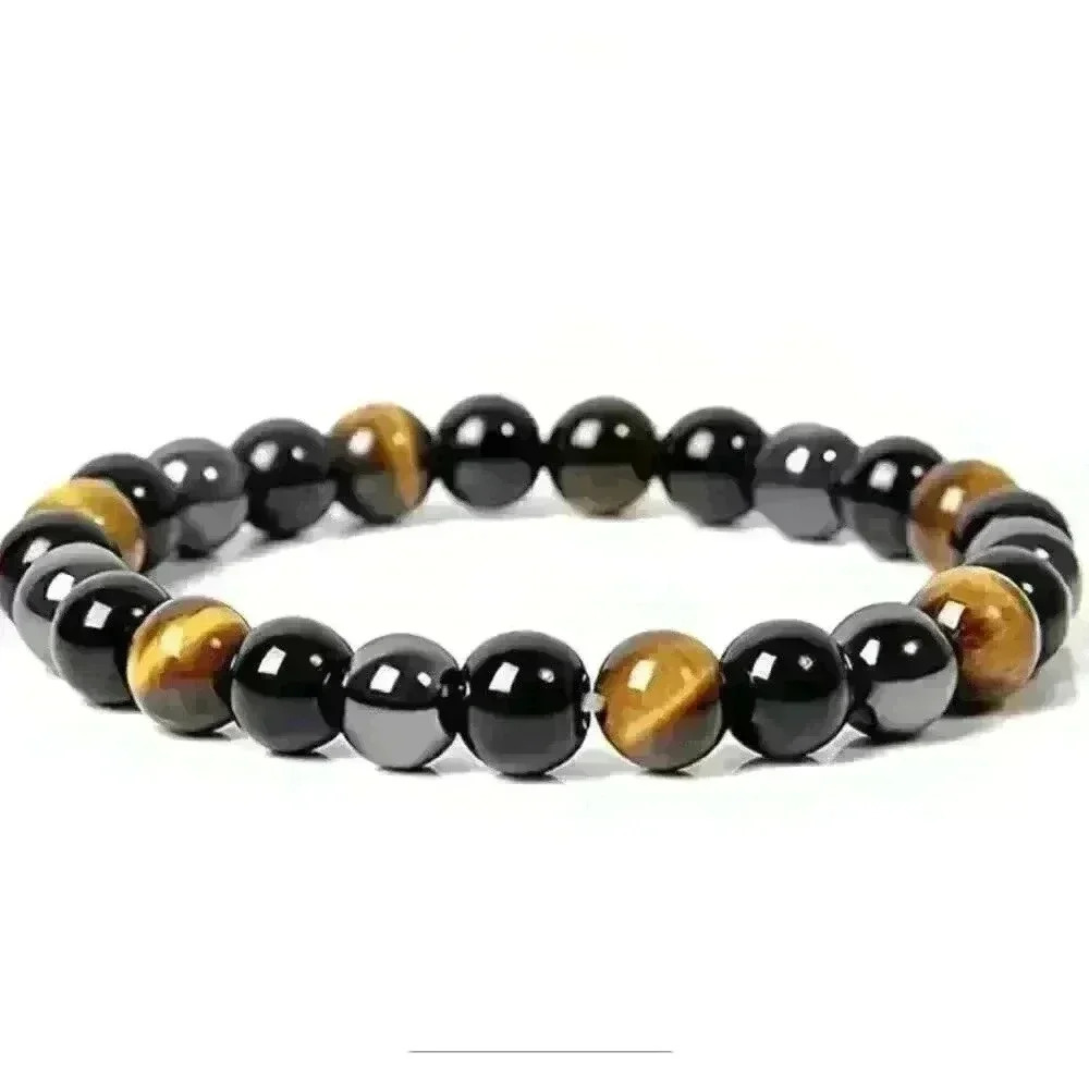 Natural Hematite Bracelet & Yellow Tiger Eye Beaded Bracelet